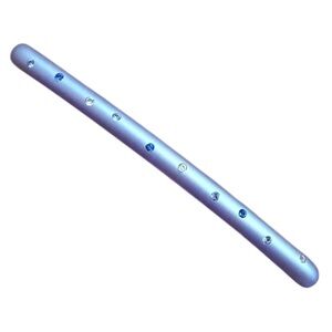 Vintage Extra Long French Bar Barrette in Baby Blue w/ Rhinestones, Unworn, 4.5”